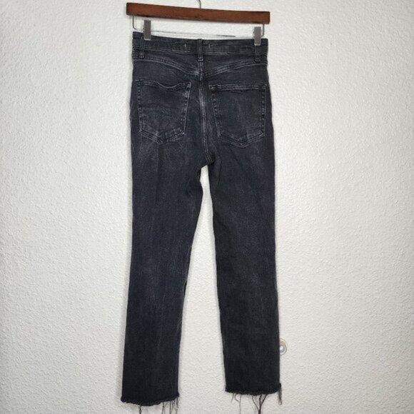 Free People High Rise Slim Straight Jeans in Faded Black Women's Size 27 - Picture 7 of 8